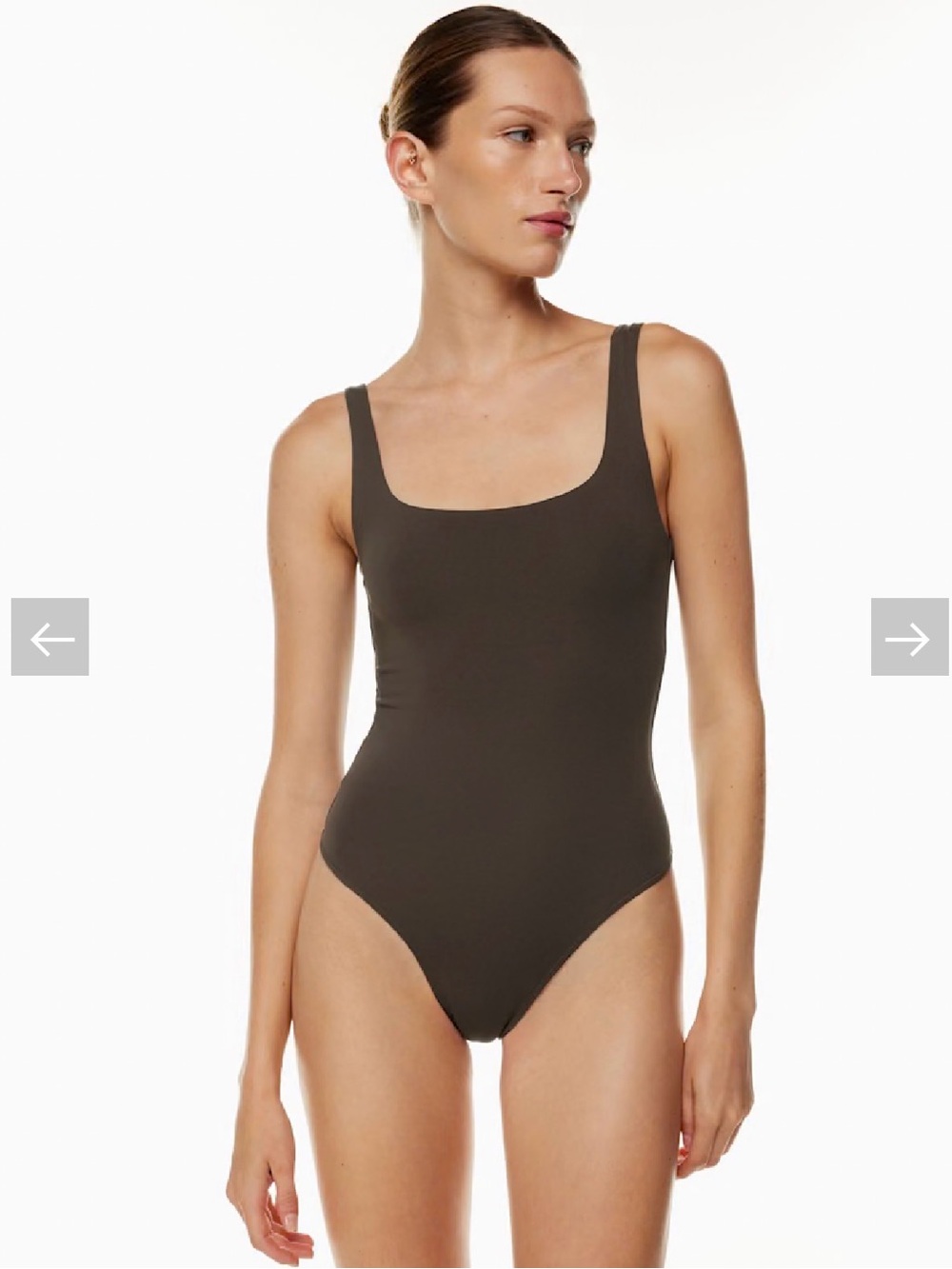 Aritzia Babaton Contour Tank Bodysuit Rich Mocha Brown size M
